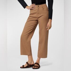 NWT JOIE LIERRE TIGERS EYE Quilted Wide Leg Cropped High Rise COTTON‎ Pants Sz 0